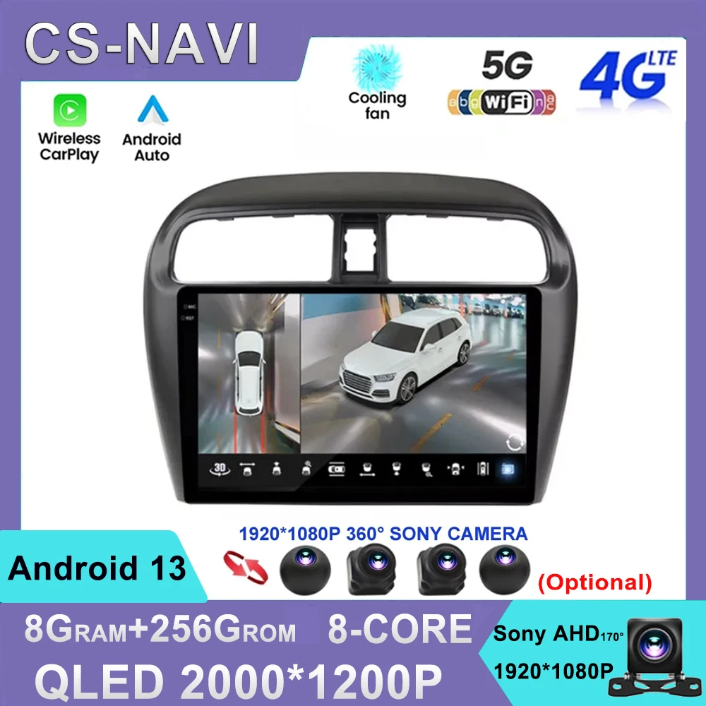 

9" Android Car Radio For Mitsubishi Mirage Attrage 2012 2018 2019 Space Star 2014 Gps Navigation Stereo Multimedia Touch screen