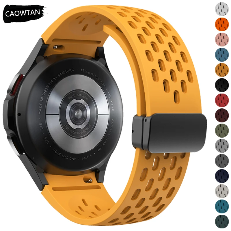 Pasek silikonowy do Samsung Galaxy Watch 7 6 5 4 40mm 44mm 5Pro 45mm Magnetyczna klamra 6 Classic 43mm 47mm Bransoletka bez luk
