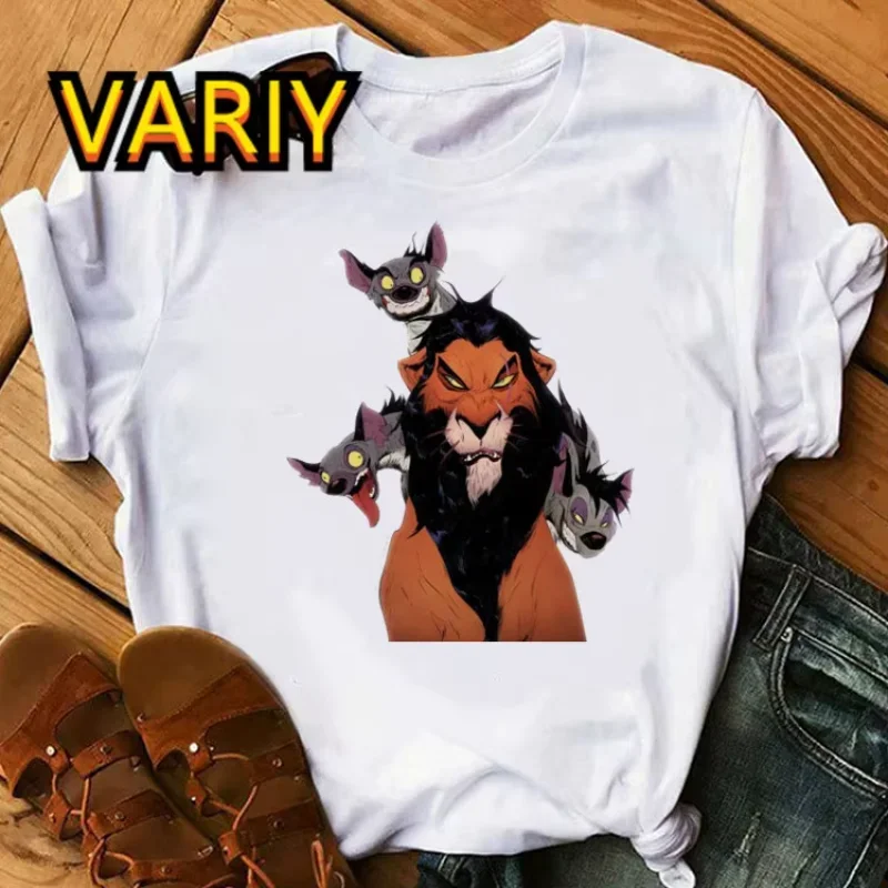 The Lion King Hyenas Graphic Women Tshirt Gothic Maleficent T Shirt Sport Soft Clothing Oversized Loose Crew Neck Short Sleeved