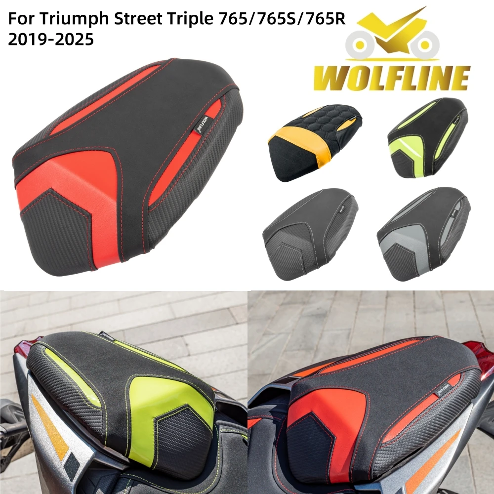 

WOLFLINE Rear Seat Cushion For Triumph Street Triple 765 765S 765R Rear Passenger Pillion Pad Rear Solo Seat Cushion 2019-2025