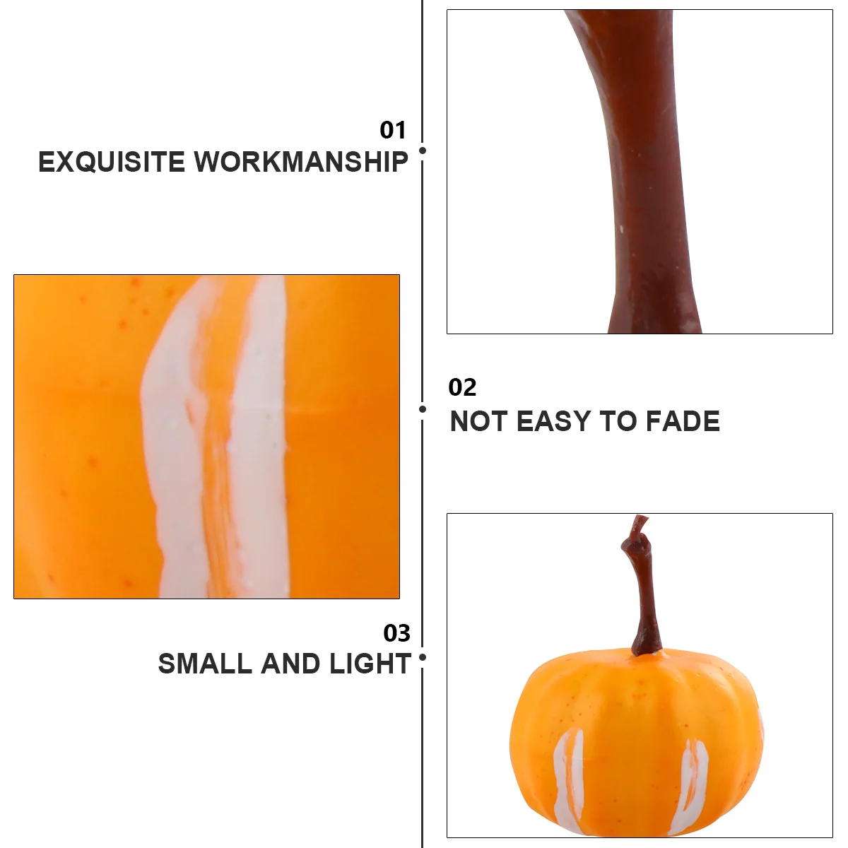 

20Pcs Halloween Simulation Pumpkin Artificial Mini Fake Pumpkin Lightweight Decoration for Haunted Party