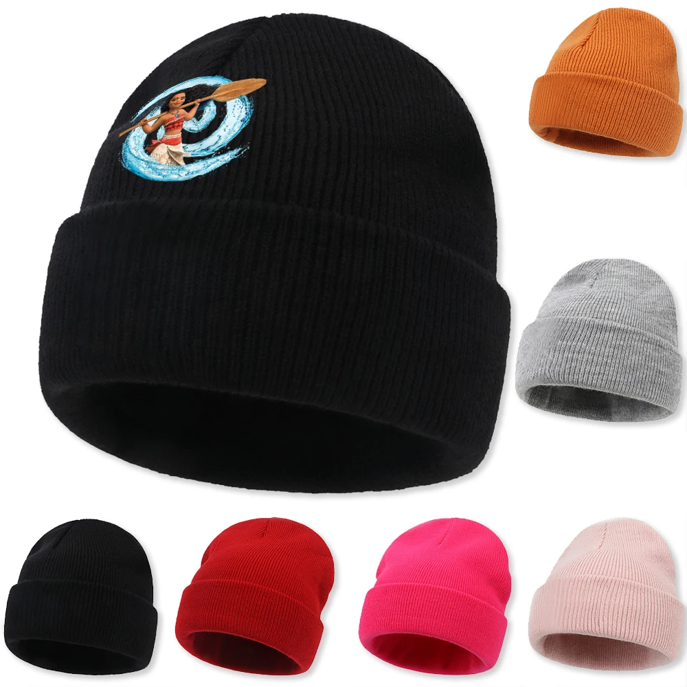 Moana Winter Hat Beanie Knitted Skull Caps For Children Adult Warm Solid Cover Head Cap For Skiing Outdoor Camping Traveling Cap