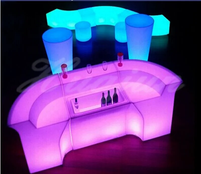 Bar LED pour discothèque/restaurant Table LED de bar portable