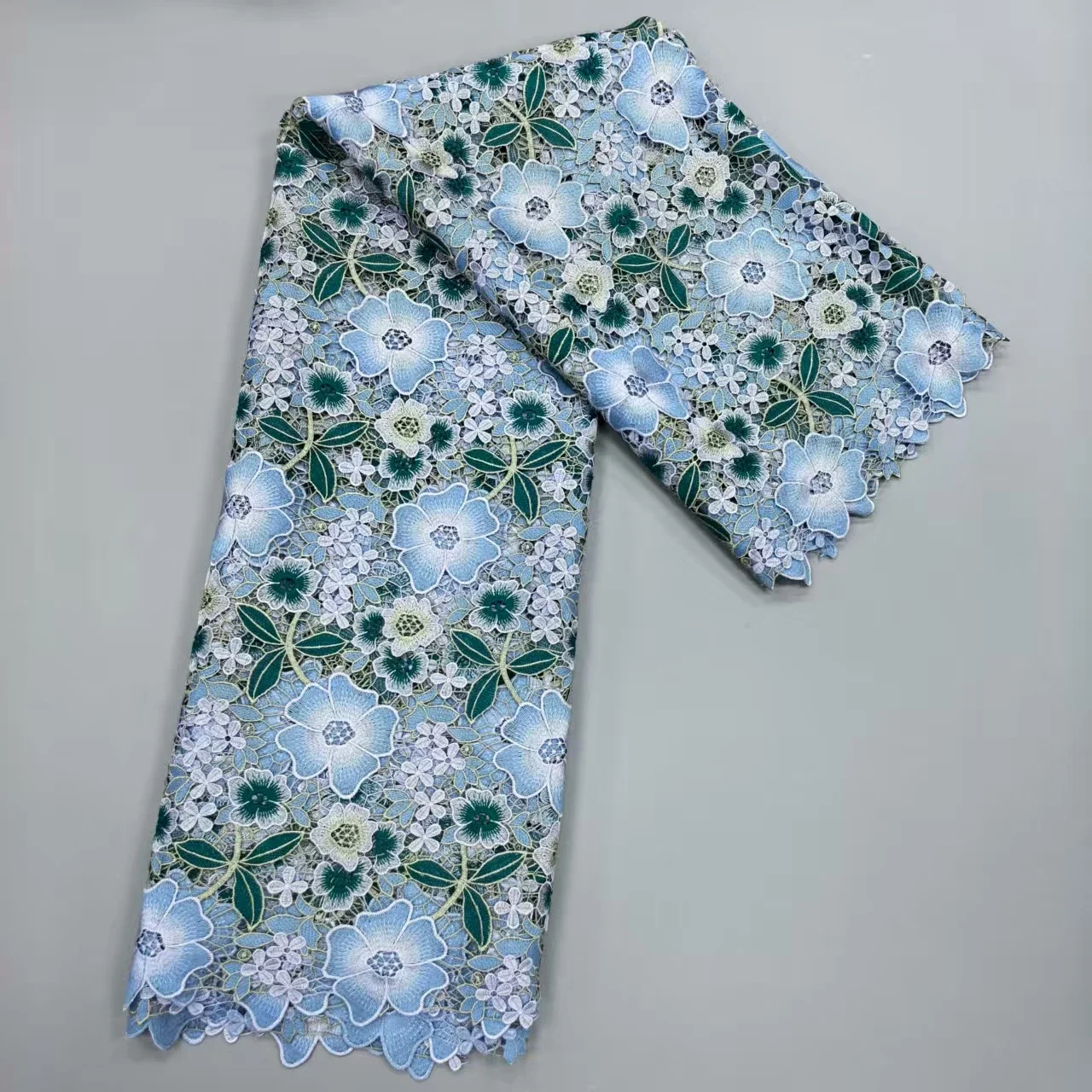 African Embroidered, Raised Floral Lace, Elegant Dubai Texture, Cotton Rope Cup Fabric, African Style, Casual, Occasional Sewing