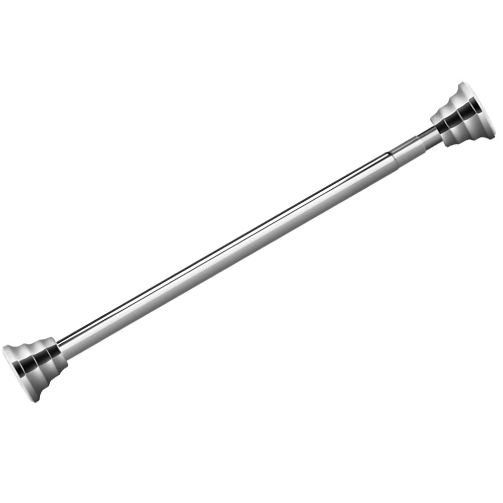 

Bathroom Curtain Rod Telescopic Adjustable 201 Stainless Steel Flexible Tension Pole Waterproof Closet Rail Double Spring Home
