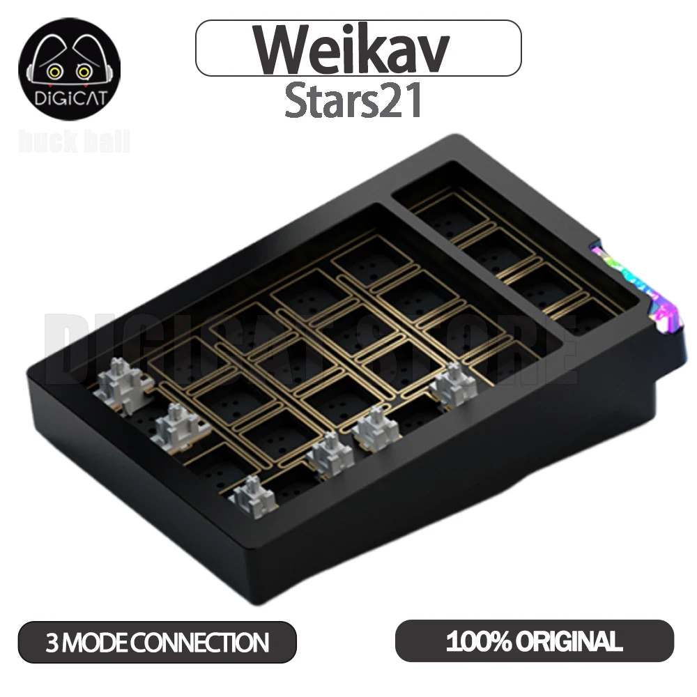 Weikav Stars21 Mechanical keyboard Kit 3Mode Bluetooth Wireless Keypad Kit Aluminum Alloy Custom Rgb Hot Swap Keyboard Kit Gifts