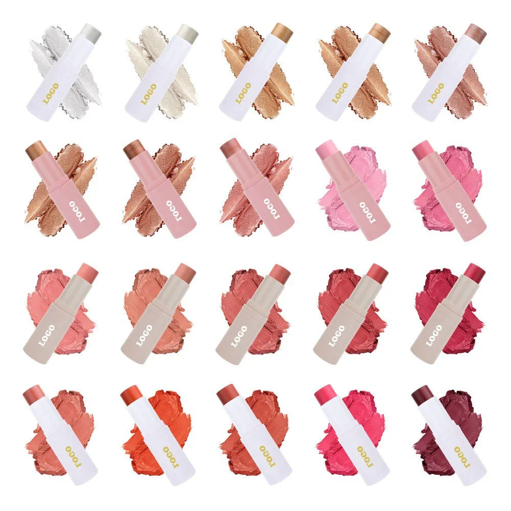 Single-head Blush Stick Private Label Pigment Multi-color Waterproof Non-smearing Brightening Makeup Custom Logo Wholesale Vegan