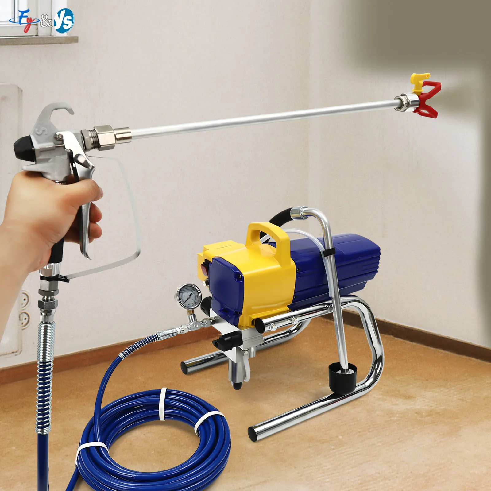 1800W Wall Paint Sprayer High Efficiency Electric Airless Sprayer Machine 3600PSI for Ceiling Floor Wall Spraying