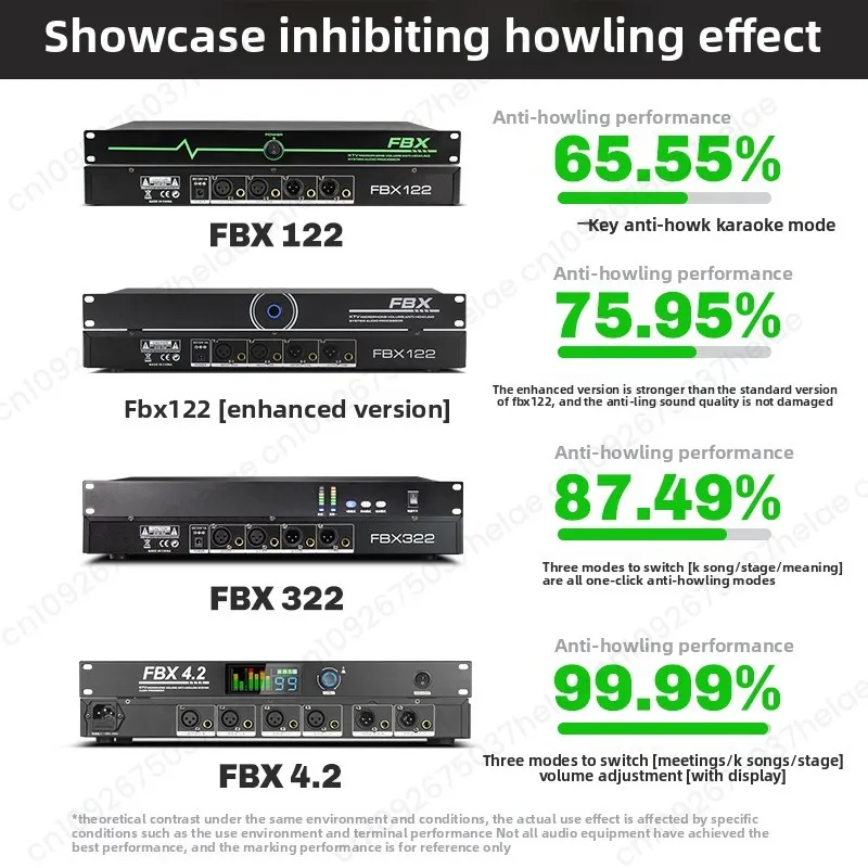 One-button intelligent fully automatic anti-howling feedback suppressor professional microphone frequency shifter home KTV stage