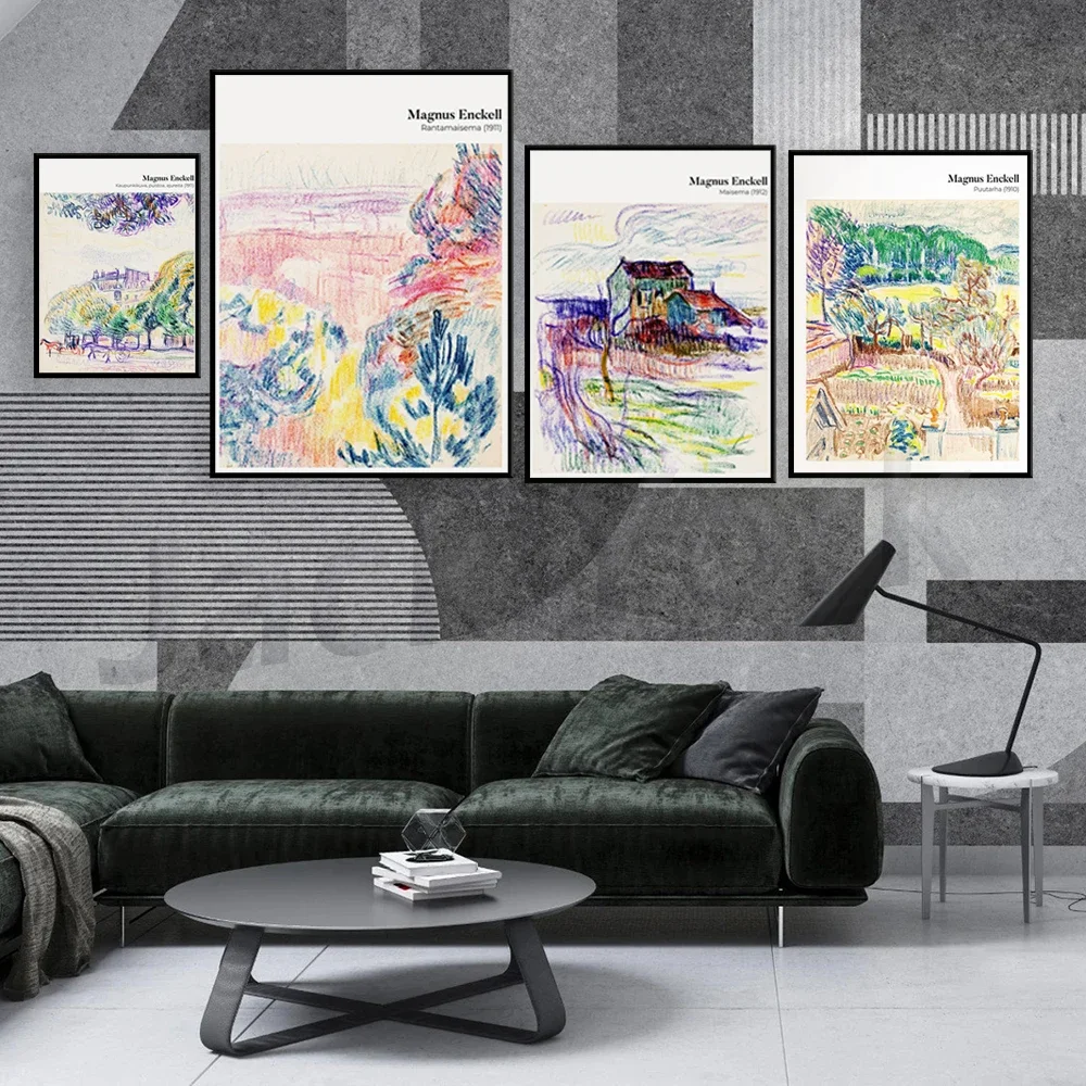 Impressionist Abstract Print LANDSCAPE SKETCH | Exhibition Poster, Bright Colorful Painting, Rural Landscape