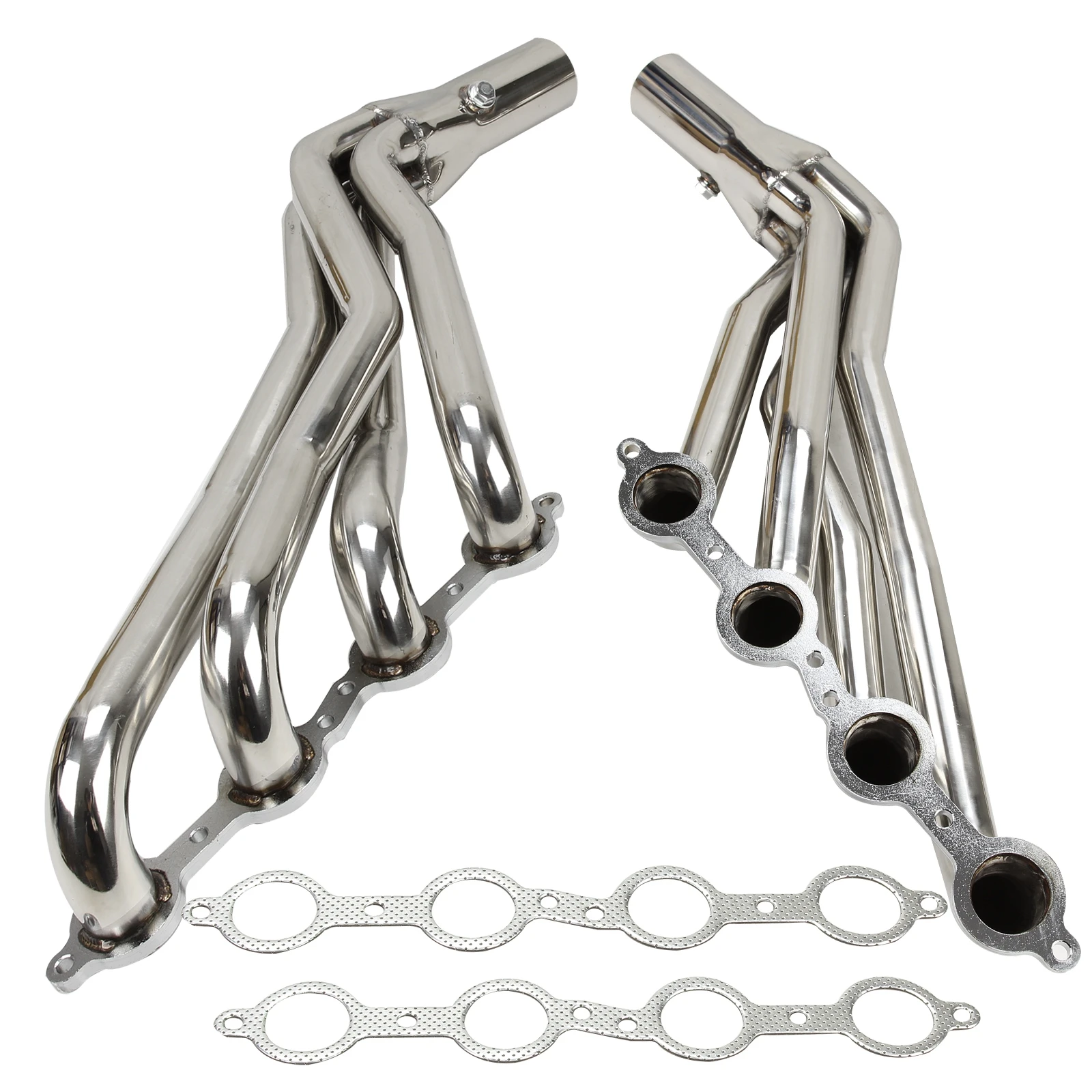 Long Tube Stainless Steel Headers Manifold For Chevy GMC 07-14 4.8L 5.3L 6.0L