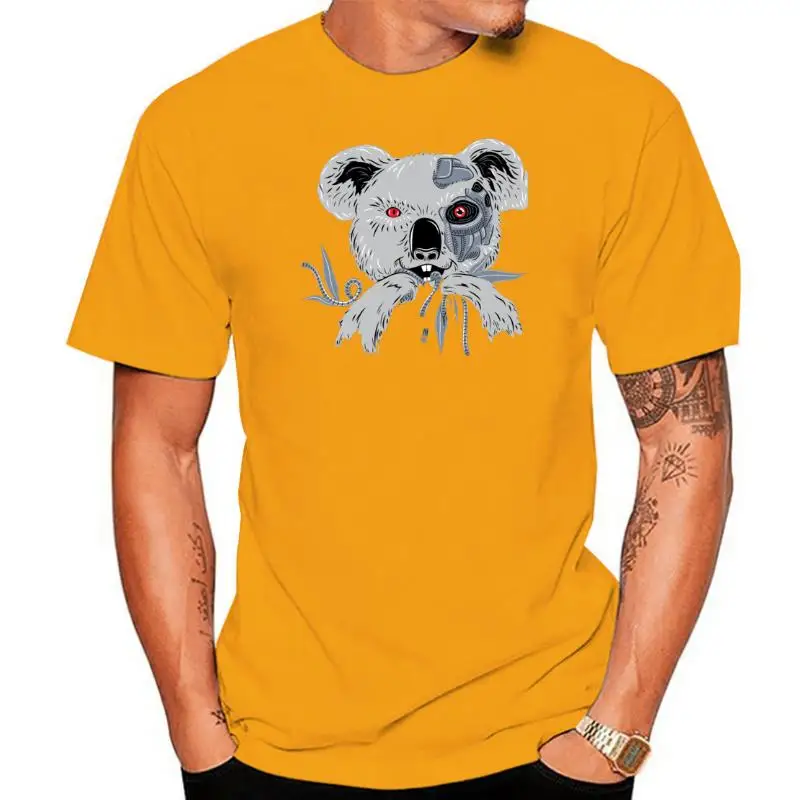 

Koala Bear Terminator Tee Shirt Punky Funky T-shirt Men Cartoon Tshirt Print Hip Hop Top Cotton Black Clothes Street Fashion