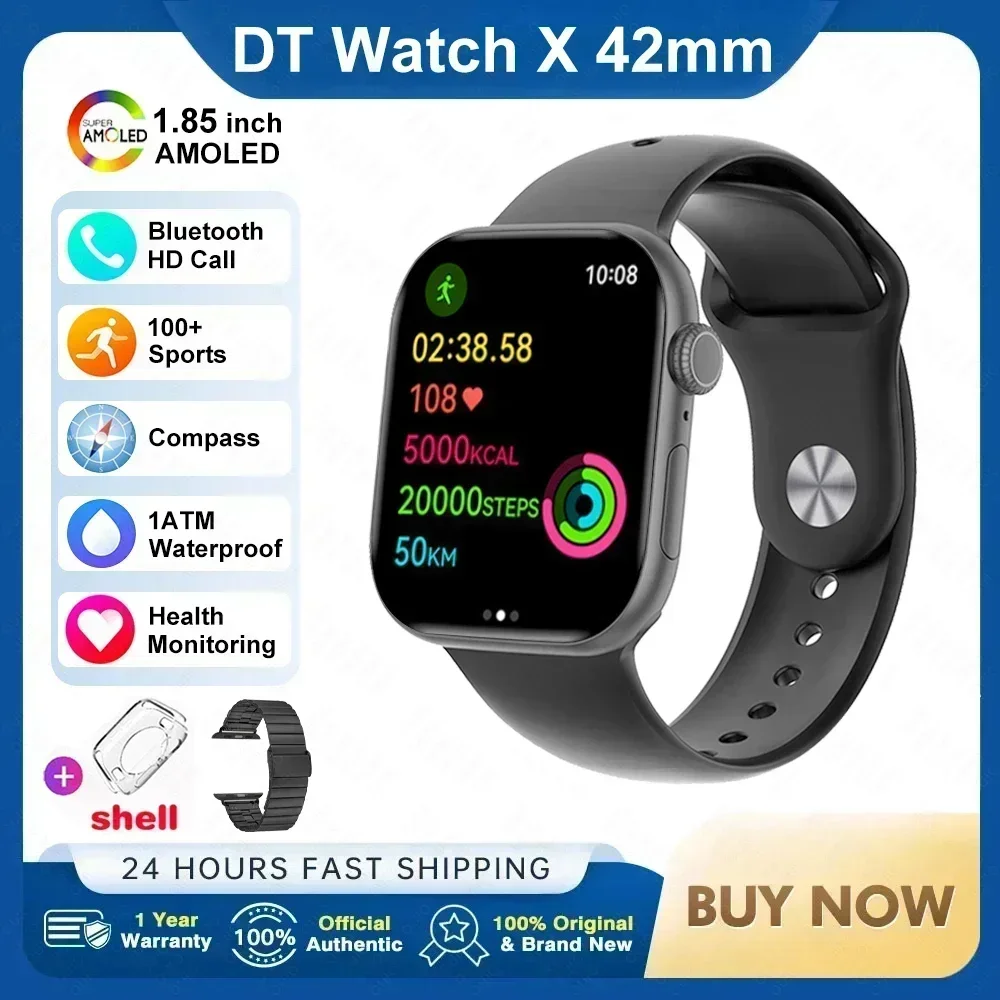2025 Nieuwe Originele voor Apple Horloge X Mini Smart Horloge Mannen HD AMOLED 4 GB Geheugen Muziek 3D surround BT Oproep Waterdichte smartwatches