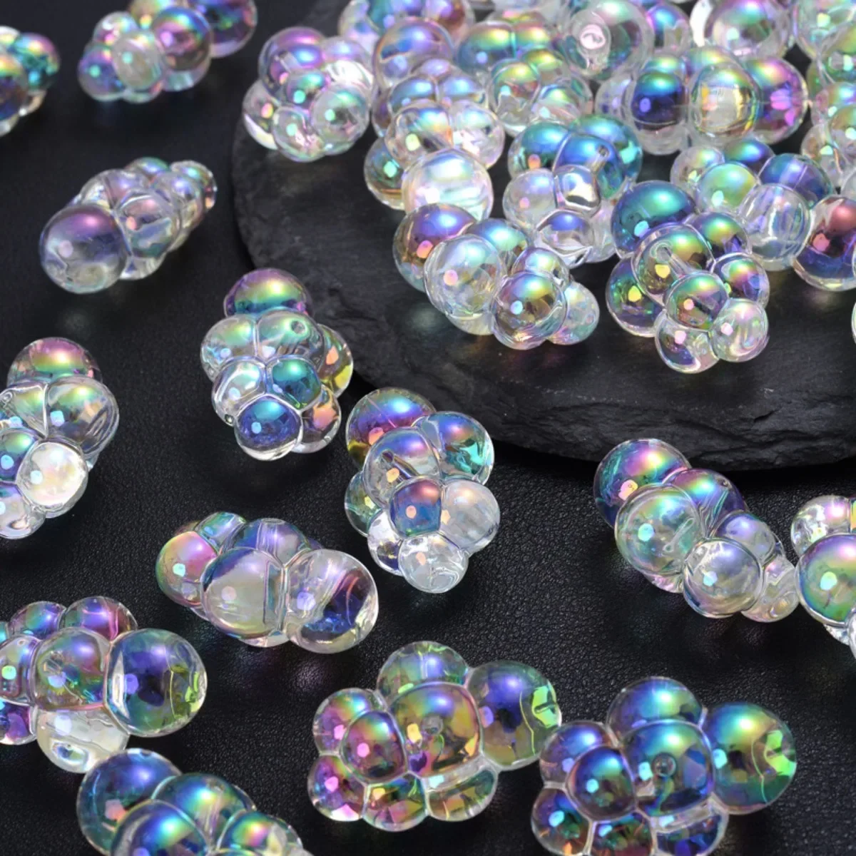 Z22 10 Stück 18 x 25 mm Acryl transparent AB Farbe Wolken Spcer Perlen Schmuck exquisite Herstellung von Armbändern DIY Bastelzubehör