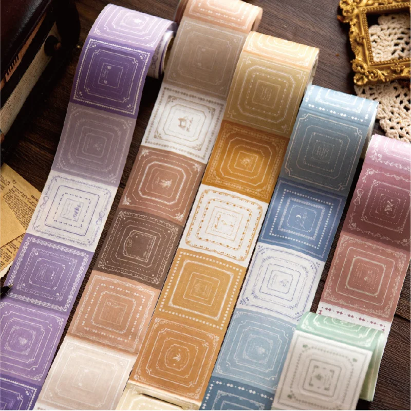 80 autocollants décoratifs vintage européens découpés à la forme, motifs de cadres ornés rétro pour la décoration et le scrapbooking