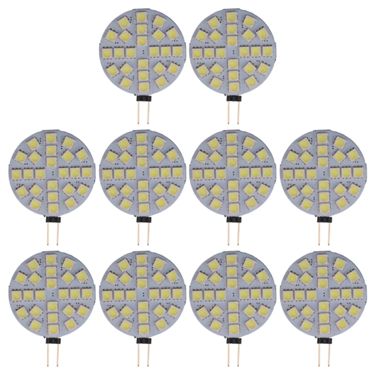 ABZV-10PCS 4.8W G4 Socket 5050 SMD Mini Led Bulb on DC 12V Replace Halogen Bi-Pin Lamp LED Bulb Cold White Lights