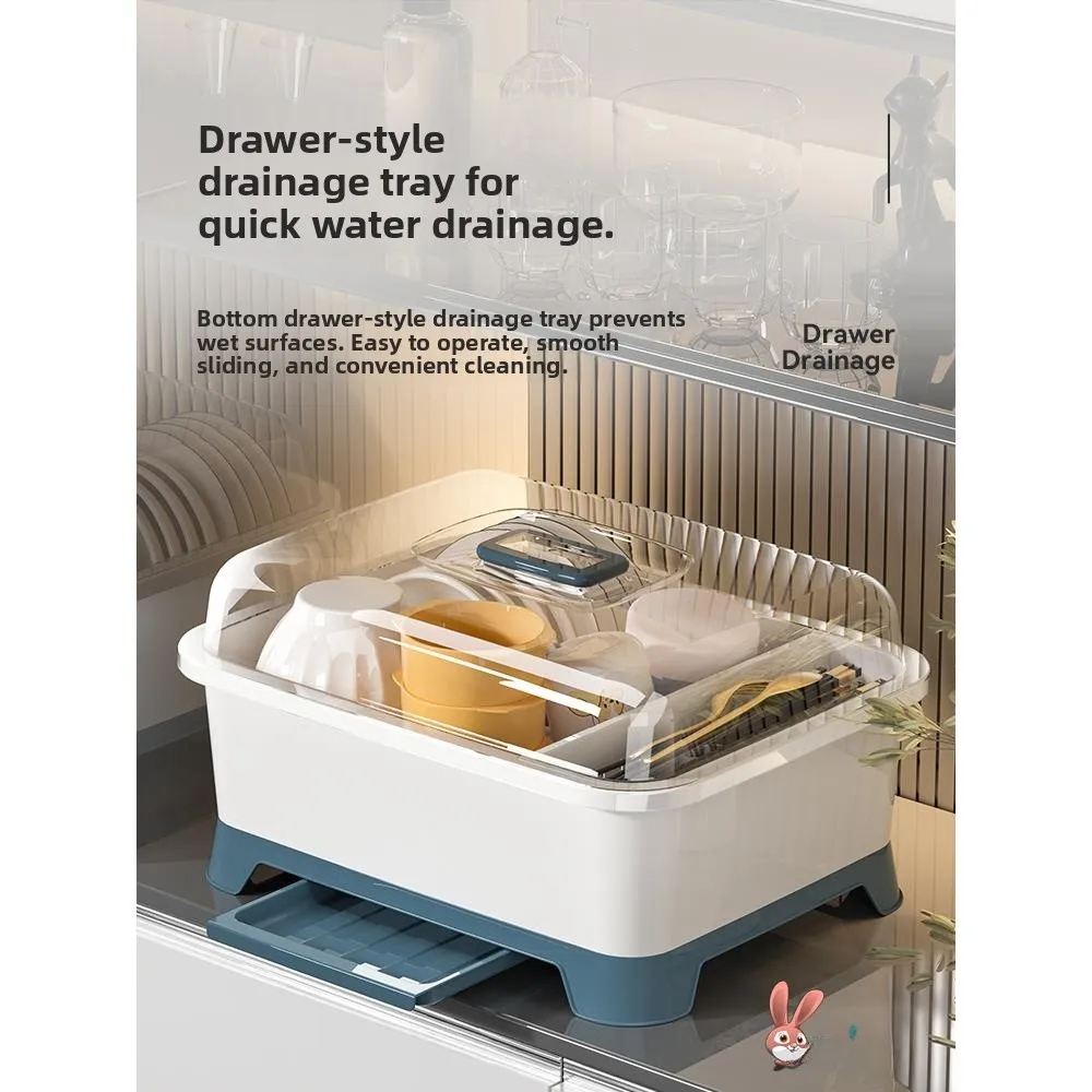 

Контейнер для хранения кухонной утвари с крышкой, органайзер для тарелок и мисок с функцией сушки, из полипропилена, без сверления, для кухни