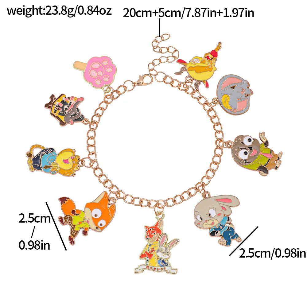 ديزني الكرتون فيلم Zootopia جودي نيك قلادة سوار الإبداعية أزياء رائعة المشجعين تأثيري المجوهرات