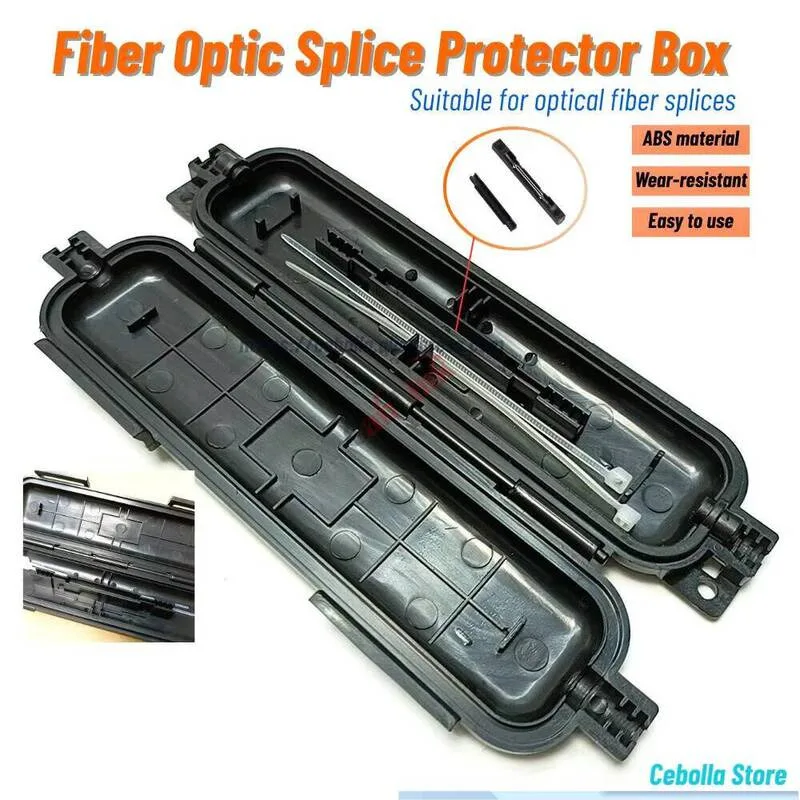 Picture 3: 10pcs Fiber Protect Box black Color Splicling Ftth Fiber Accessories Fiber Protection box Suitable for optical fiber splices