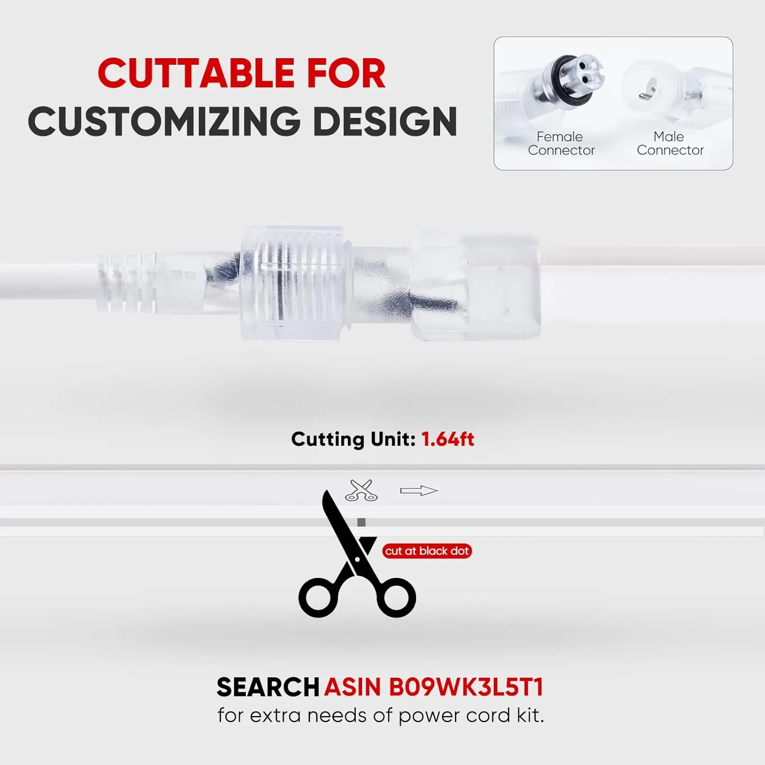 Neon Rope Lights Connectable, 131.2FT Flexible  110V 120V Neon LED Strip Lights(Warm White) Outdoor 40M ETL 120LEDs/M