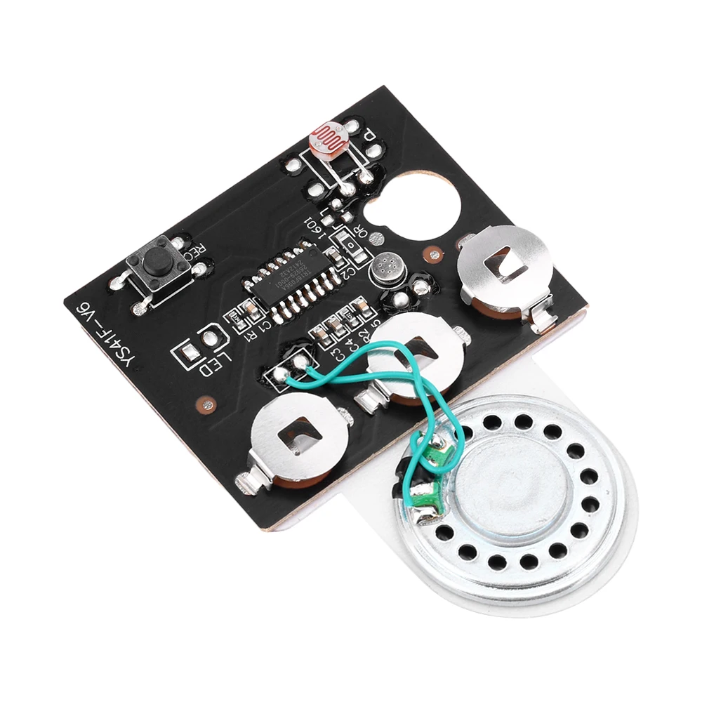 30S Sound Voice Music Recorder Board Photosensitive Sensitive Key Control Programmable Audio With Speaker For Greeting Card DIY