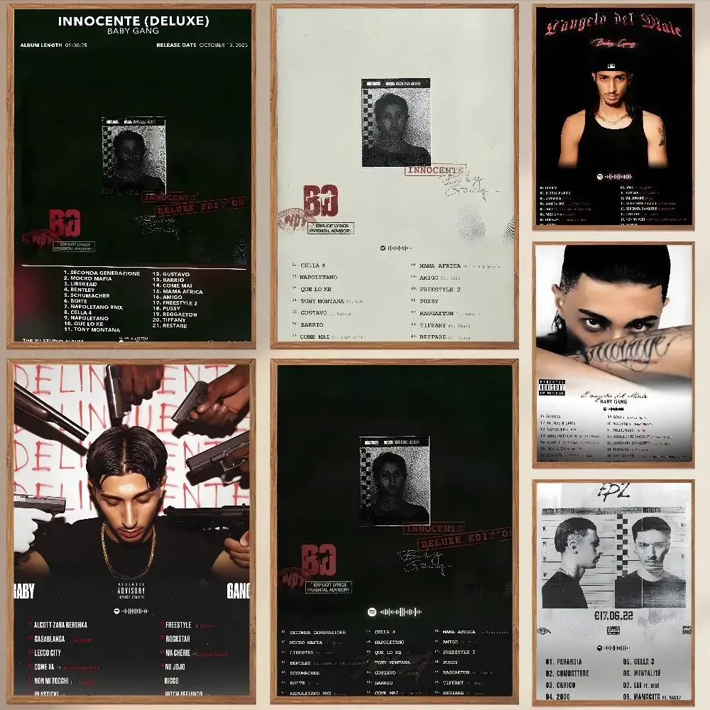 

Baby Gang Z-Zaccaria Mouhib Singer Poster Waterproof HD Art Wall Decal Self-Adhesive Print. Aesthetic Home Room Decor for Living