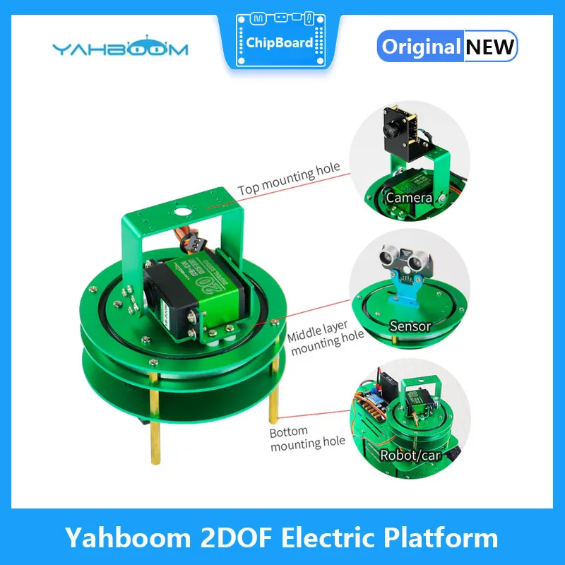Yahboom 2DOF Electric Platform with 20KG/25KG Metal Servo For Robot Car Steering Gear Bracket Robot Manipulator Base