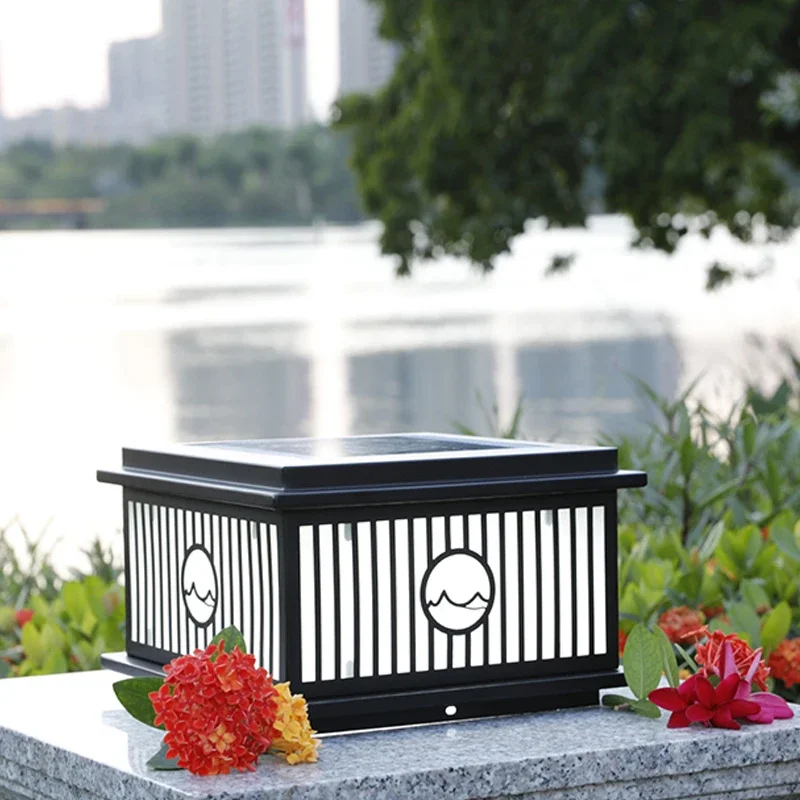 SEAN Outdoor Solar Post Lamp Vintage Creative Simple Pillar Lights LED Waterproof IP65 for Home Villa Courtyard Porch