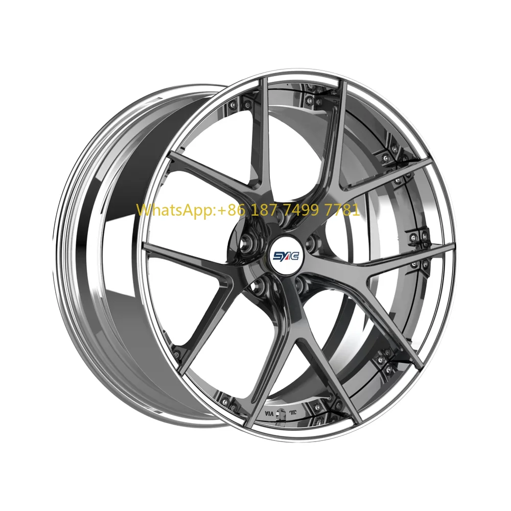 

Factory Customized Two-piece Forged Wheel 20 Inch Front and Rear Wheel Rims PCD 5x114.3 Glossy Black Car Wheels for 。