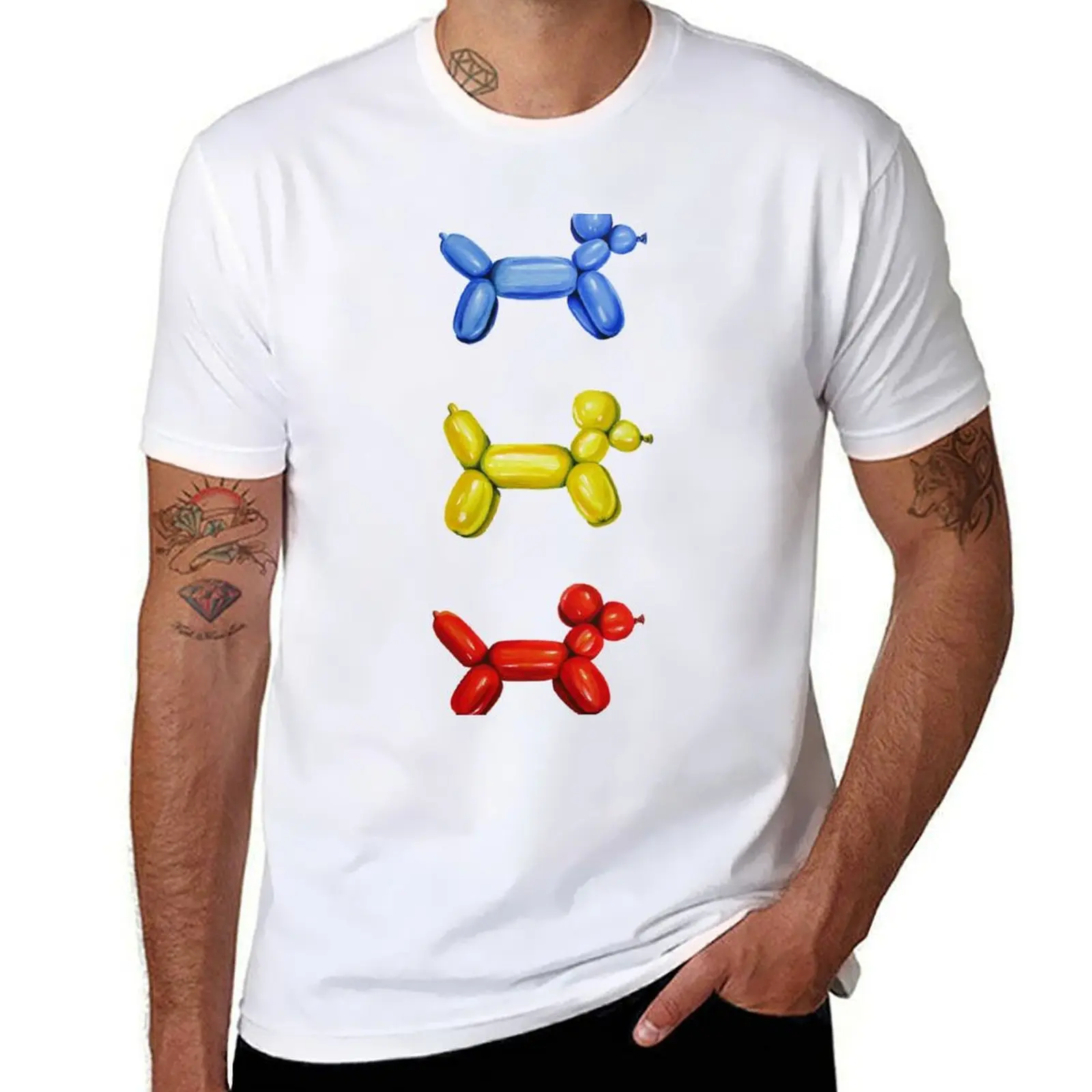 

Balloon Dogs, Black Background T-Shirt cotton t shirts man 100% man t shirts high quality luxury brand T-Shirt