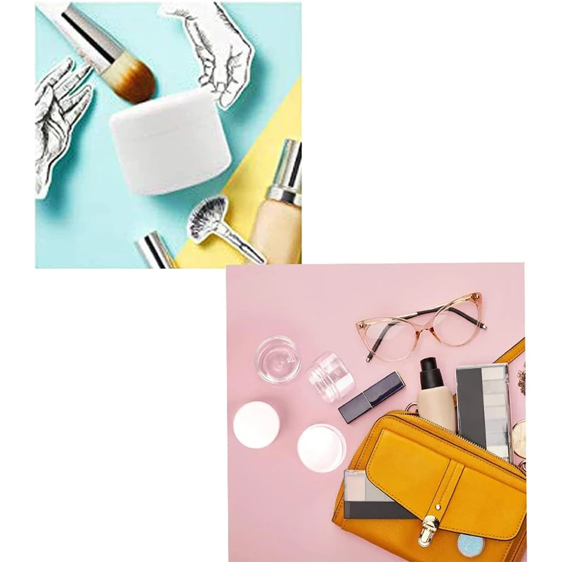 30Pcs 10g/20g/30g/50g/100g Plastic Cosmetic Samples Jars Pots with Liners & Dome Lids For Makeup Body Creams Lotion Bath Salt