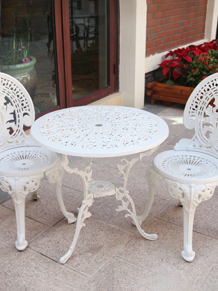 Garden Cast Aluminium Patio Furniture Balcony Table and Chairs Set