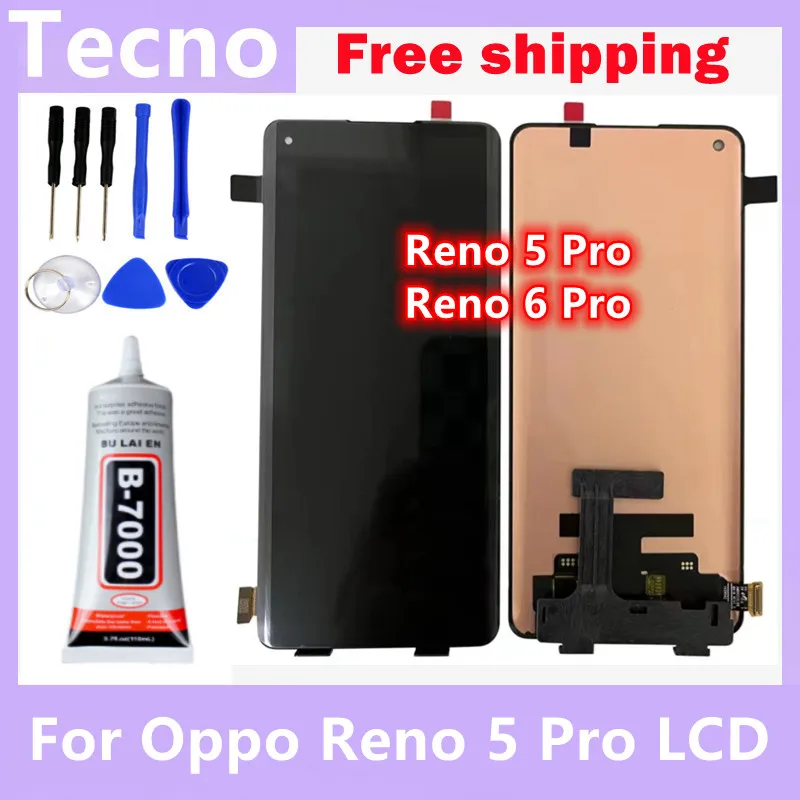 Tested  high quality  Display  AMOLED TFT  For Oppo Reno 5 Pro /5Pro Plus 5G CPH2201 LCD Display Screen Touch For Reno 6 Pro LCD