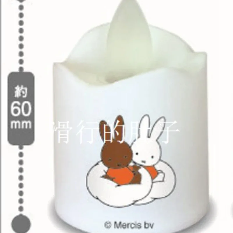 Miffys Action Figures Luminous Candle Series Capsule Toy Cute Miffys Rabbit Candle Model Toys Desktop Decorations Children Gifts