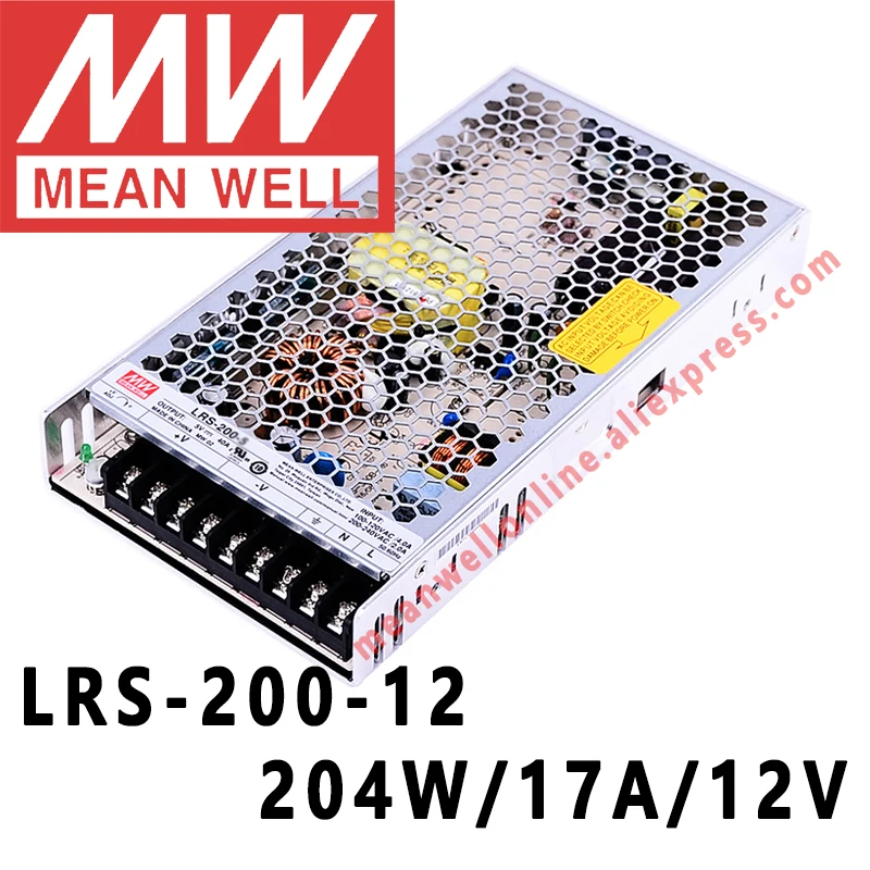 Mean Well LRS-200-3.3/4.2/5/12/15/24/36/48V Switching Power Supply MEANWELL AC/DC 200W Single Output