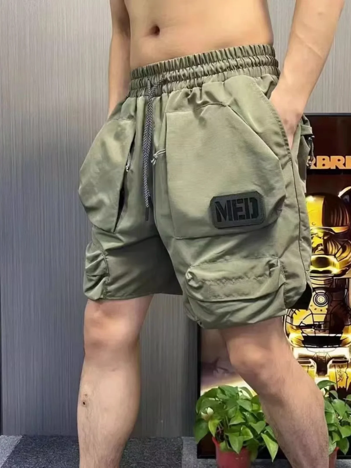 

Qui Dry Straight Leg Casual Sports Outdoor Men's orts Summer Leisure Faion Pure Color Youth Trendy Pure Color orts