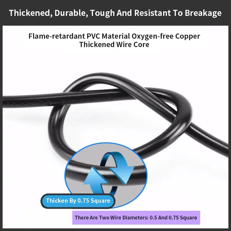 مركبة كهربية سلك الطاقة التوصيل شحن خط المعايير الوطنية 3 حفرة يادي إيما خط سميك 0.5/0.75 مللي متر بطارية السيارة الناتج سلك