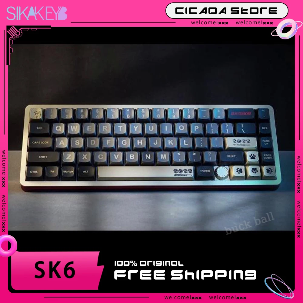 

SIKAKEYB SK6 Wireless Mechanical Keyboard Kit 3 Mode USB/2.4G/Bluetooth Gaming Keyboard Kit 69keys RGB Gaming Keyboards Kit Gift