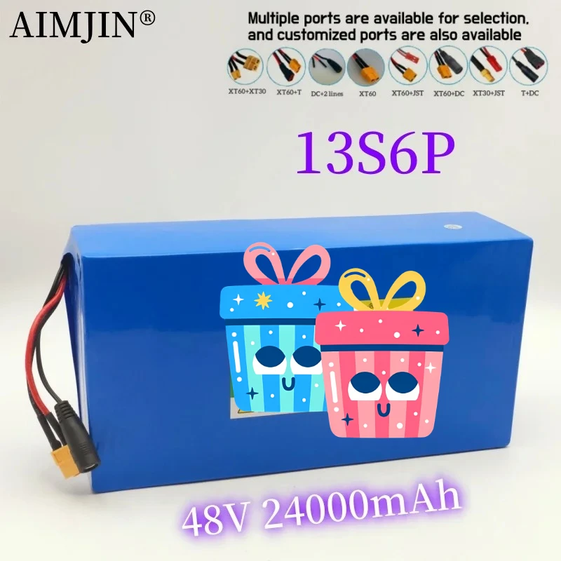 48V 13S6P 24ah 350W 500W 750W 1000W large capacity lithium battery for scooters, bicycles, etc. with BMS