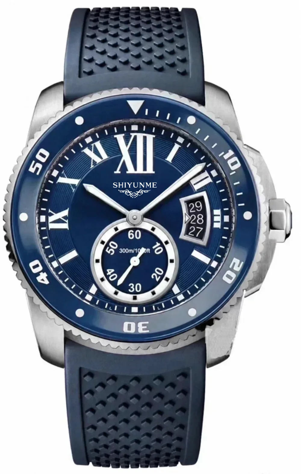 42MM Men's Mechanical Automatic Watch, Ceramic and Rubber, Full-Featured, World Time