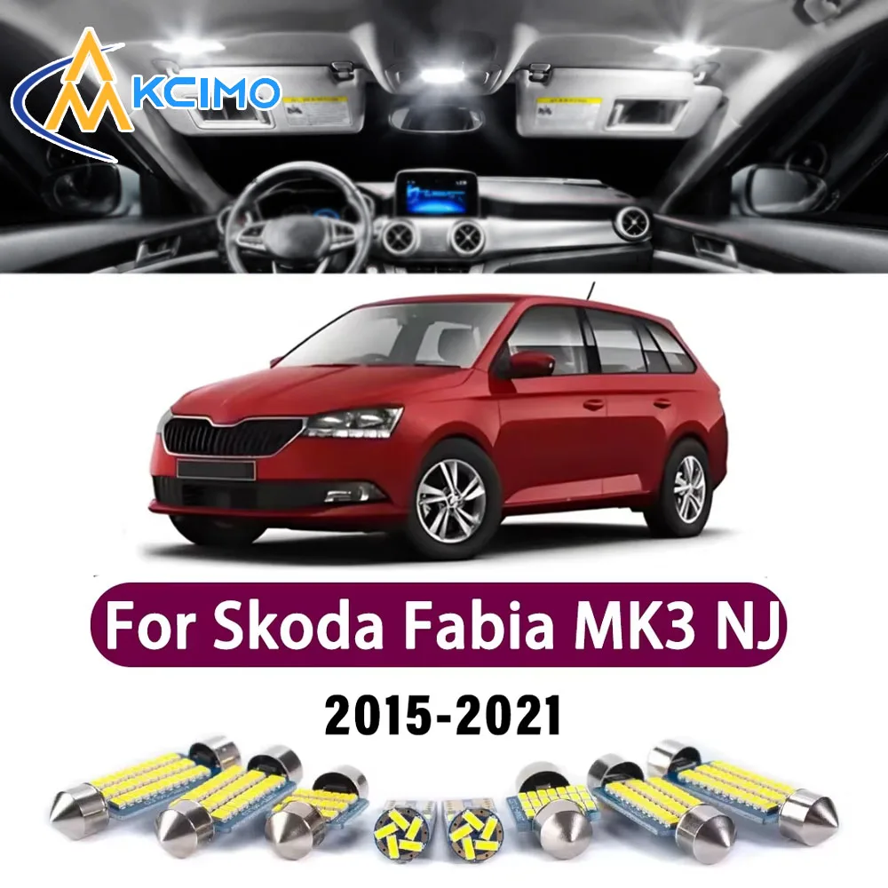 KCIMO Canbus Interior Reading Dome Vanity Light Kit For Skoda Fabia MK3 NJ 2015-2021 Premium Bright Error-Free Mirror LED Lights