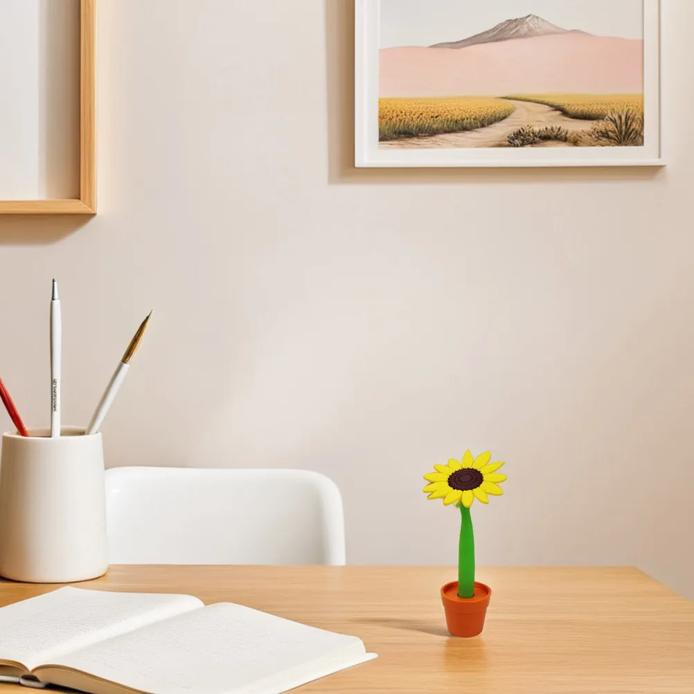 

Креативная шариковая ручка в форме подсолнуха с мягким резиновым покрытием, гладкое письмо, декор для рабочего стола в виде комнатного растения, канцелярские принадлежности для офиса и школы, подарок для женщин