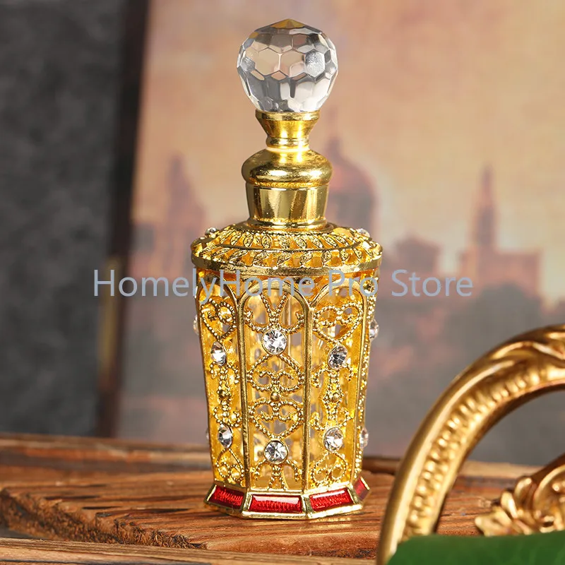12 large mouthfuls of Middle Eastern gold-plated perfume in separate bottles, essential oil bottles, flavors, empty bottles