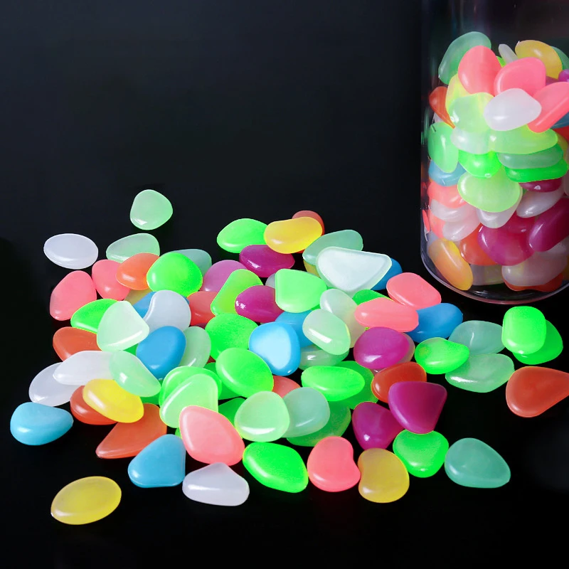 50pcs Garden Decoration Outdoor Luminous Stones Glow In Dark Rocks For Aquarium Fish Tank Gardening Pots Planters Decor Pebbles