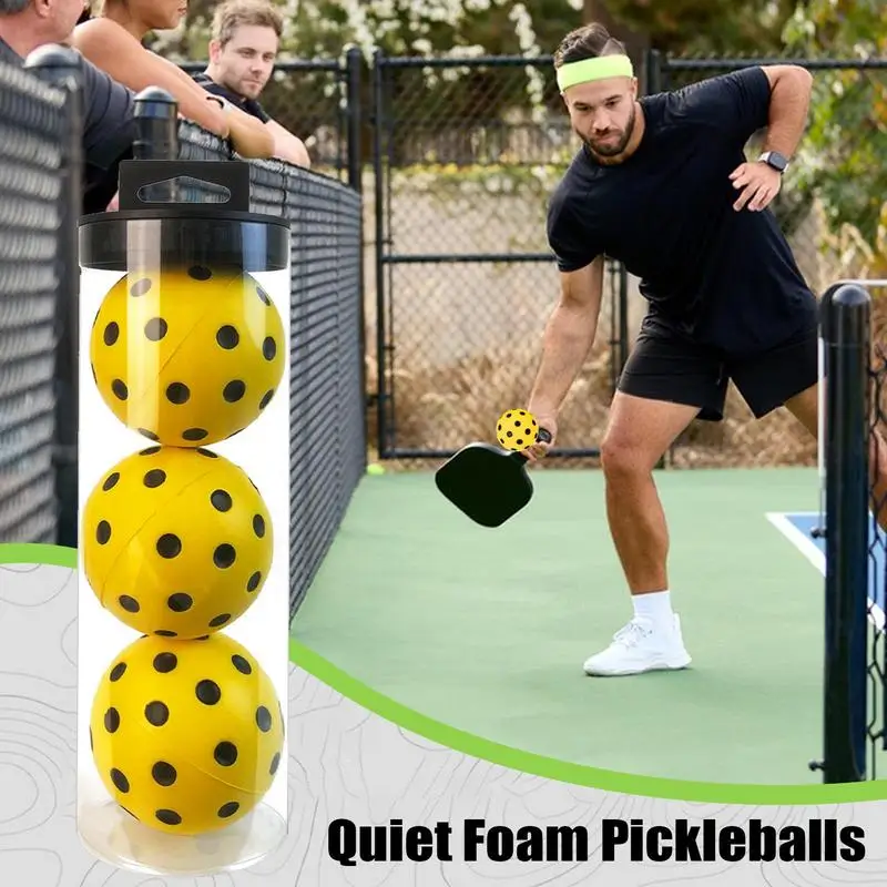 Silent Pickleball Balls Quiet Foam Pickleballs Practice Balls with Exact Real Ball Bounce Soft PU Pickleball Ball for Beginners