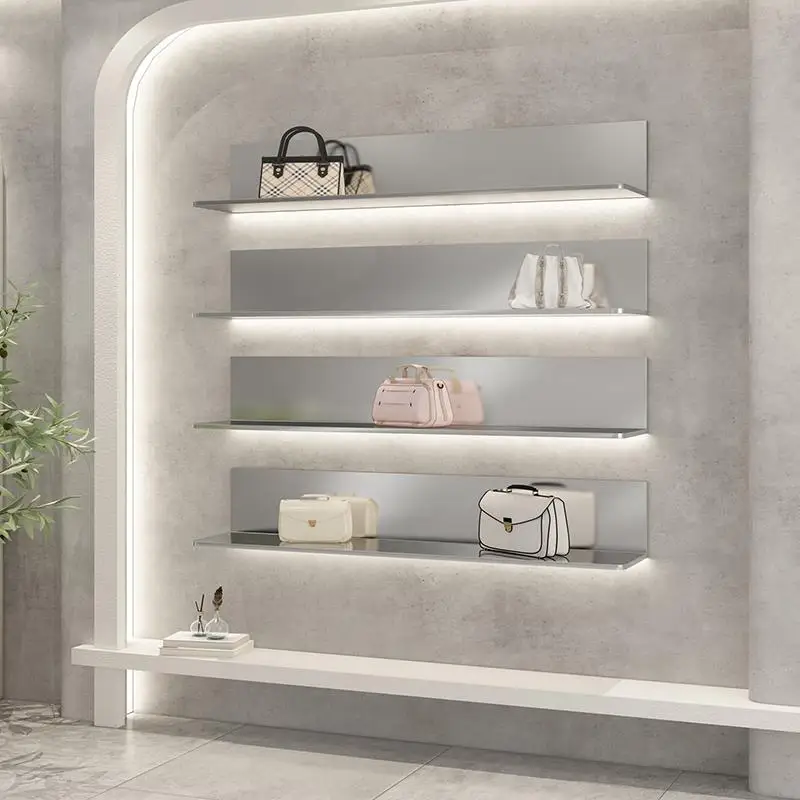 

Simple stainless steel, clothing bag display rack