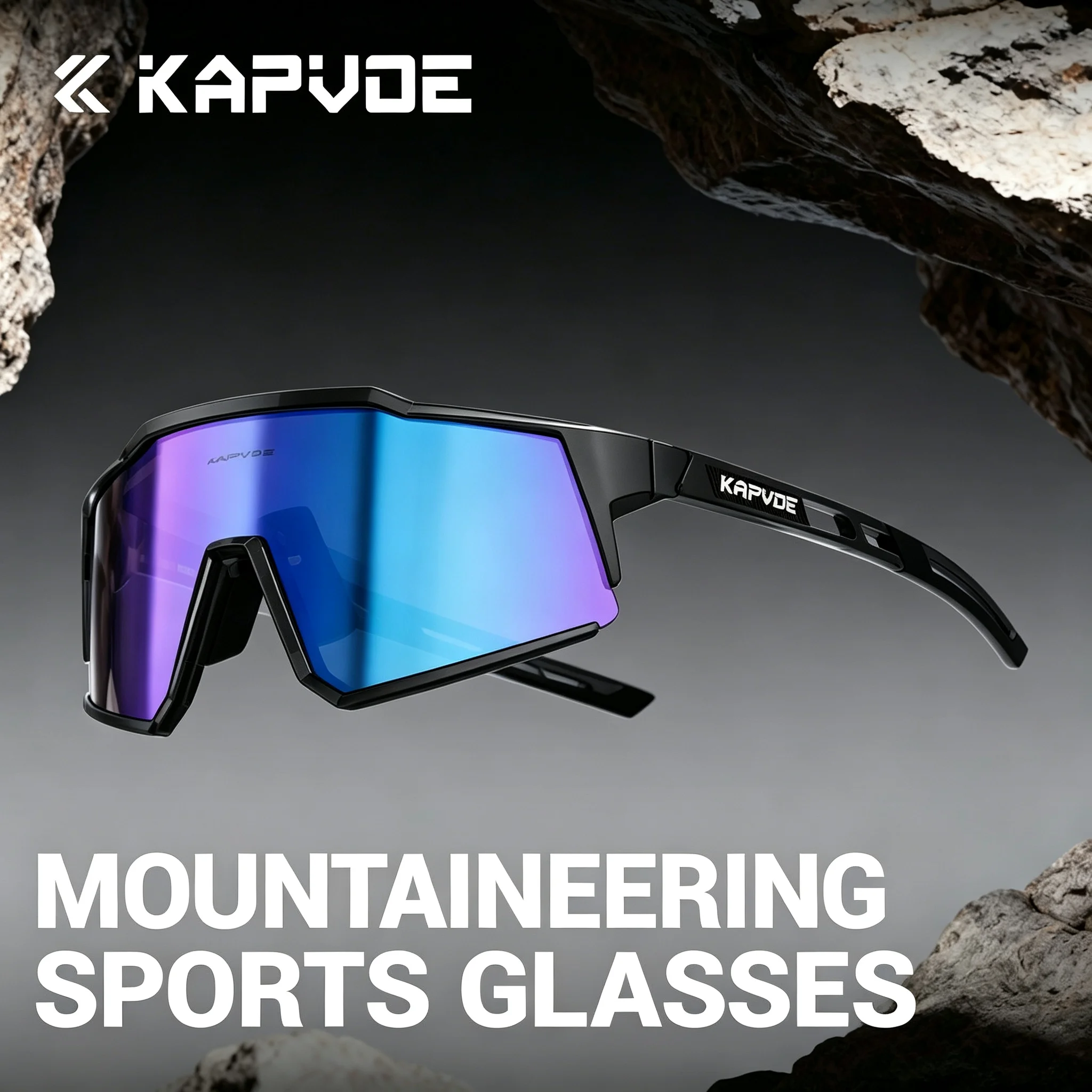 Kapvoe Neue Trendige Outdoor-Photochrome Fahrrad-Sonnenbrille Modische Herren- und Damen-MTB-Rennrad-UV400-Brille Outdoor-Reit- und Wanderbrille Pickball-Baseball-Sonnenbrille