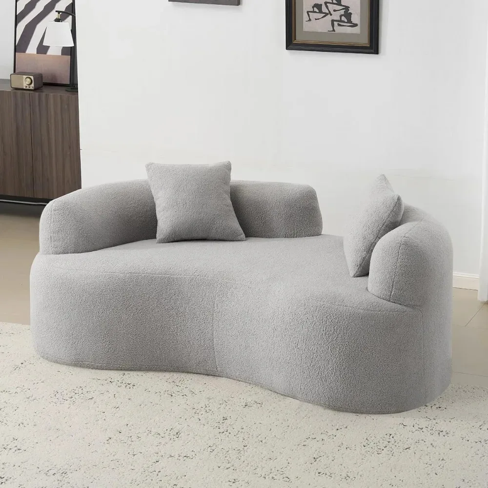 72”Curved Loveseat … - image