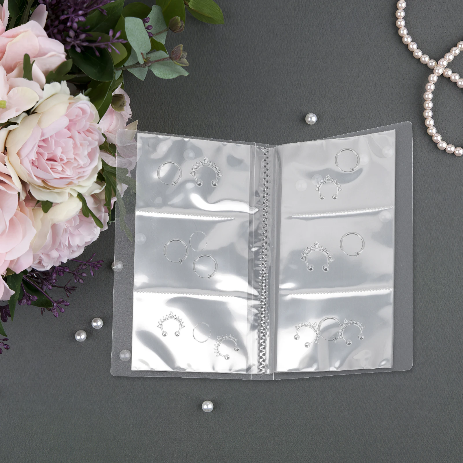 

Transparent Jewelry Storage Album 84 grid Portable Travel ganizer Earring Case PVC Strong Durable Book Scratch Protection