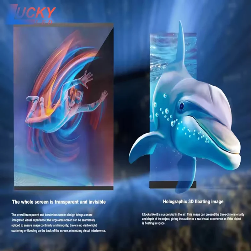 Pubblicità HD con schermo trasparente a LED ad alta risoluzione Vedi attraverso il display trasparente per il centro commerciale Home Theater P3.91